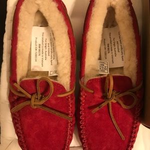 UGG Red Suede Moccasins Size 8